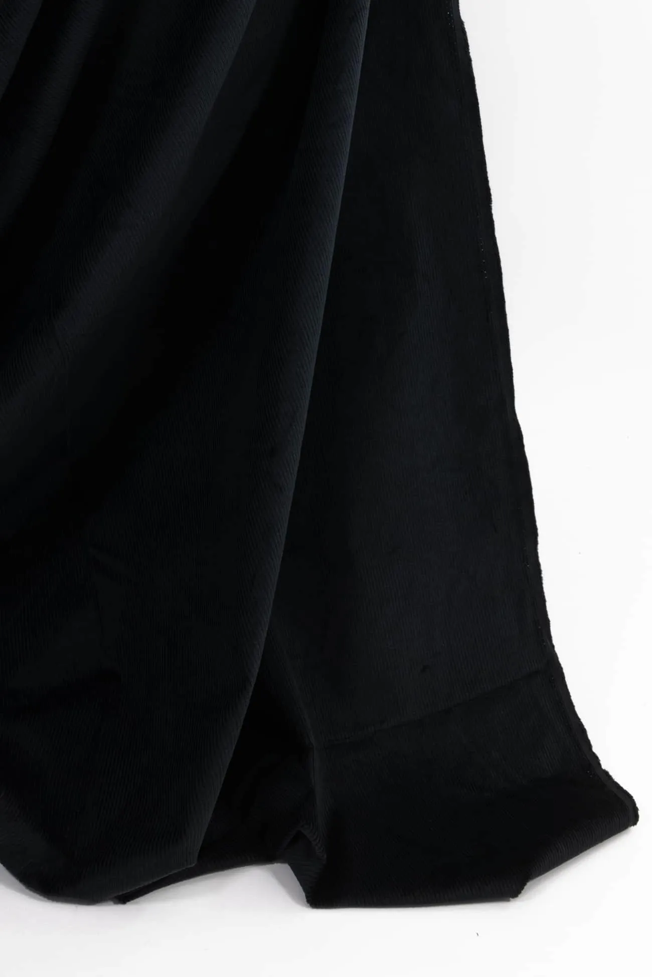 Ink Black Stretch Cotton Corduroy