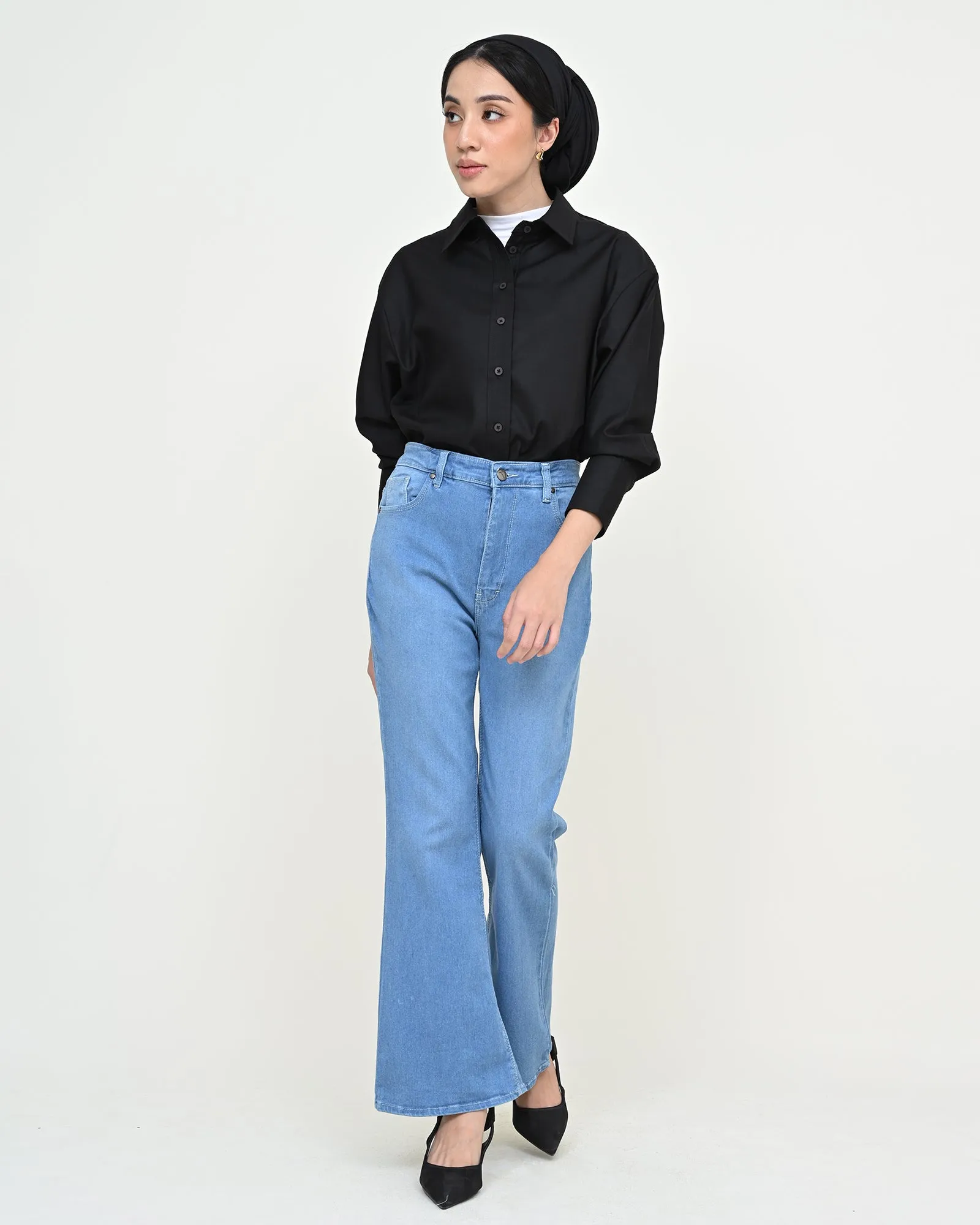 JOAN CUT BRY DENIM PANTS