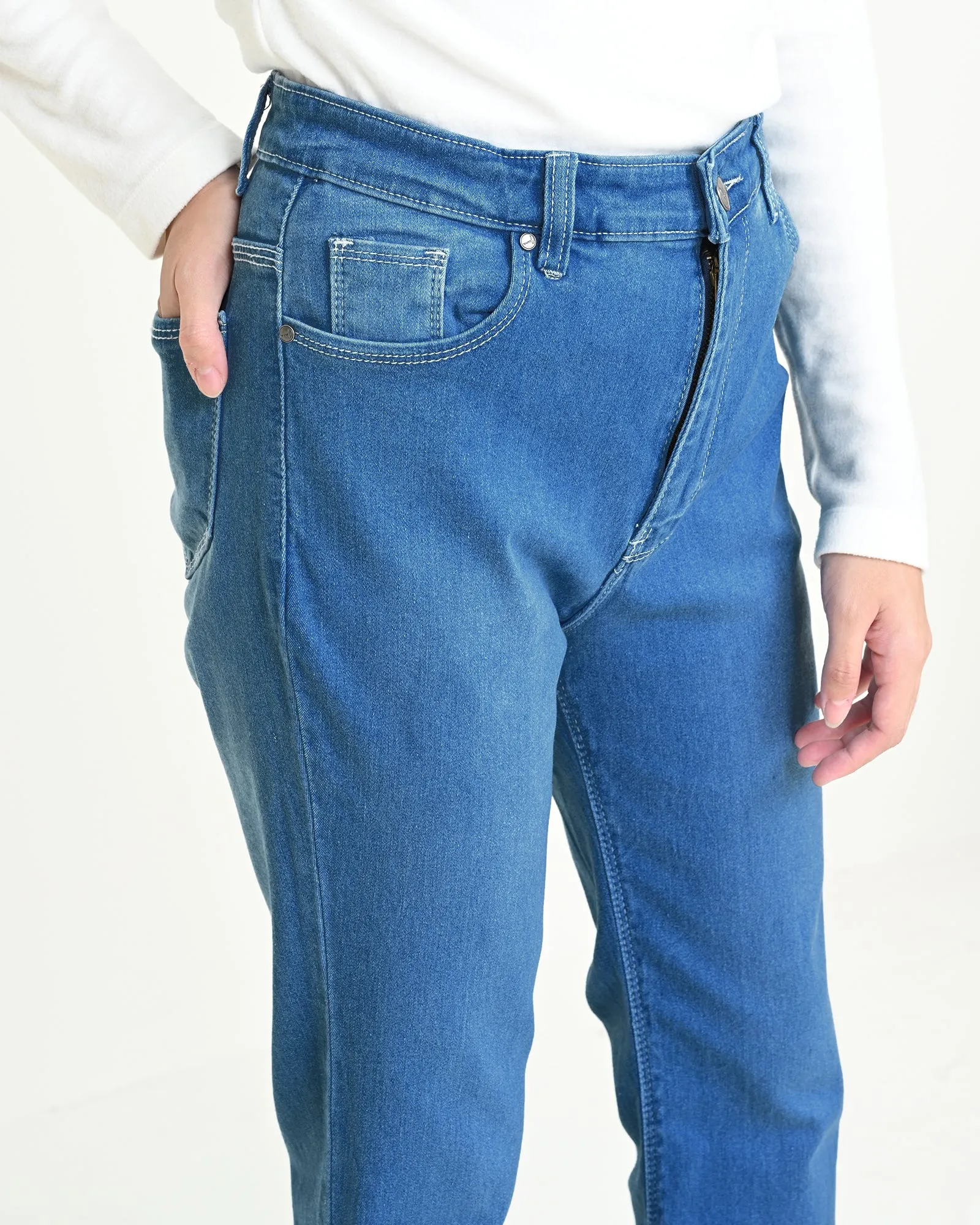 JOAN CUT BRY DENIM PANTS