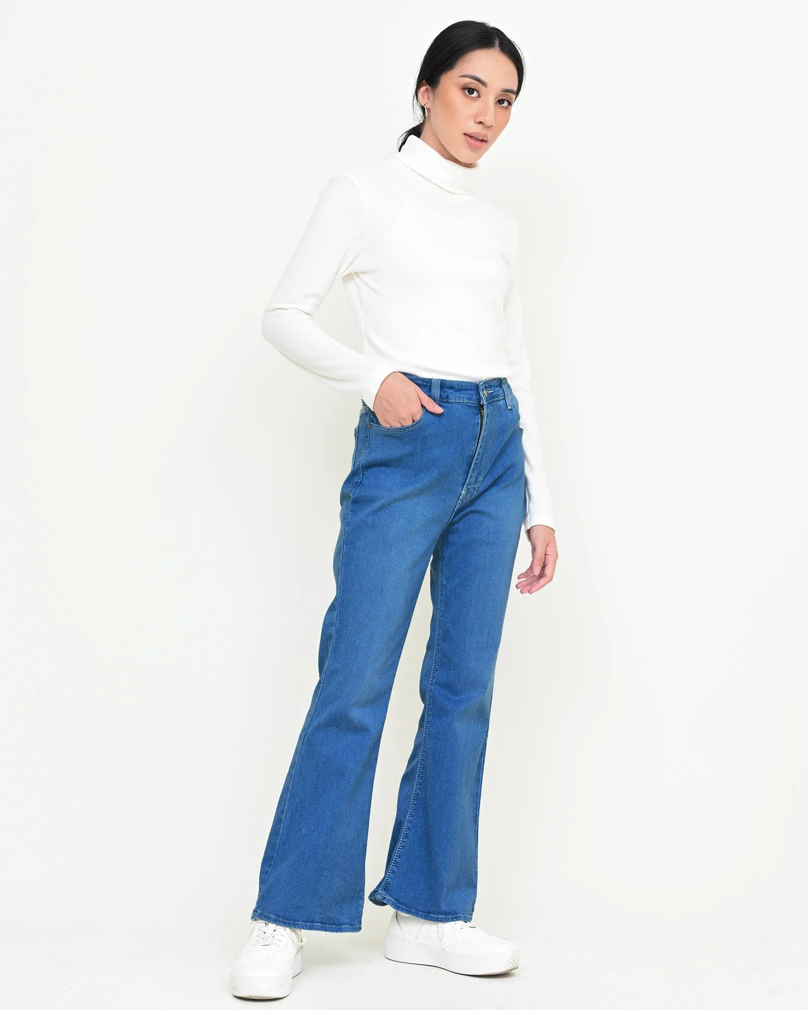 JOAN CUT BRY DENIM PANTS