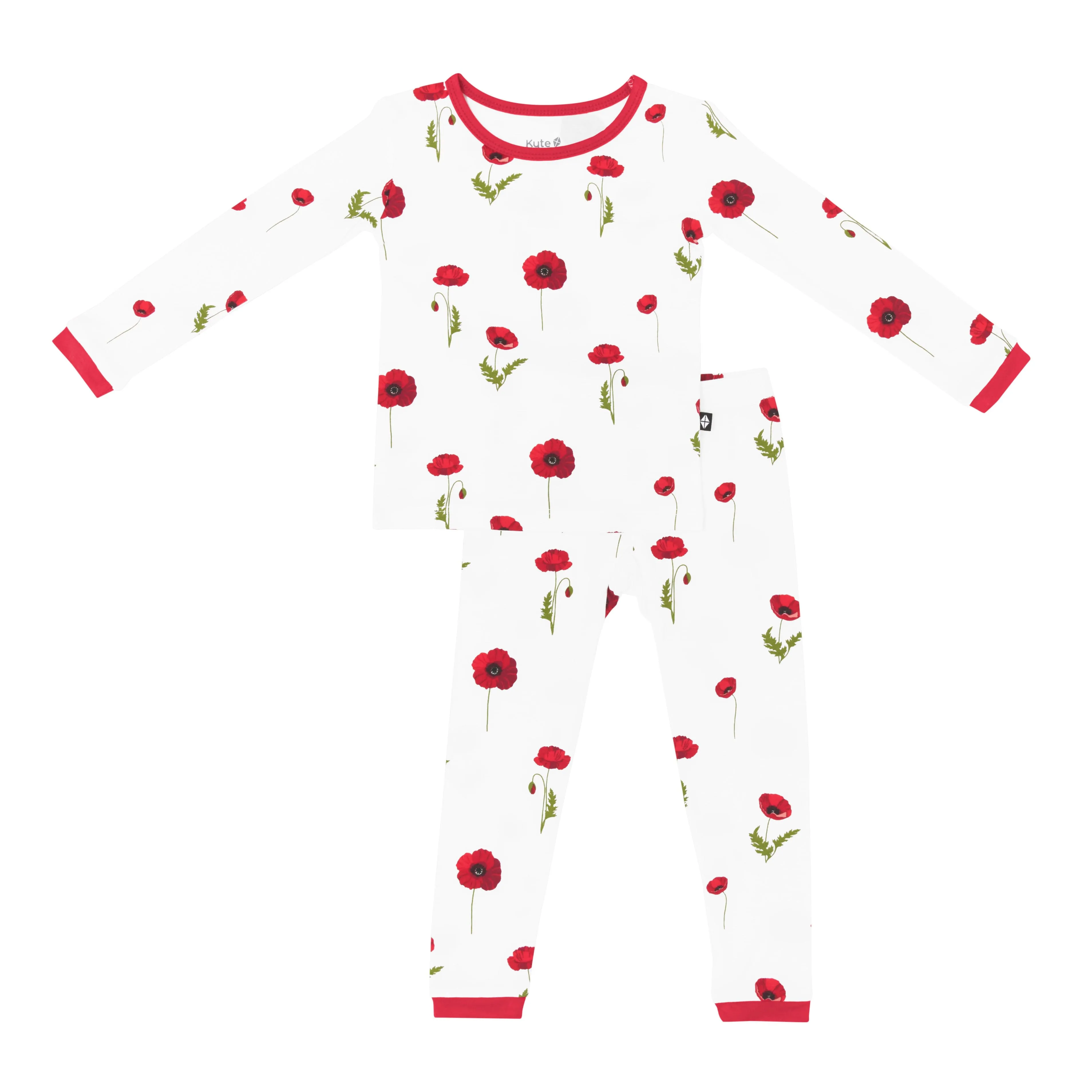 Long Sleeve Pajamas in Cloud Poppies