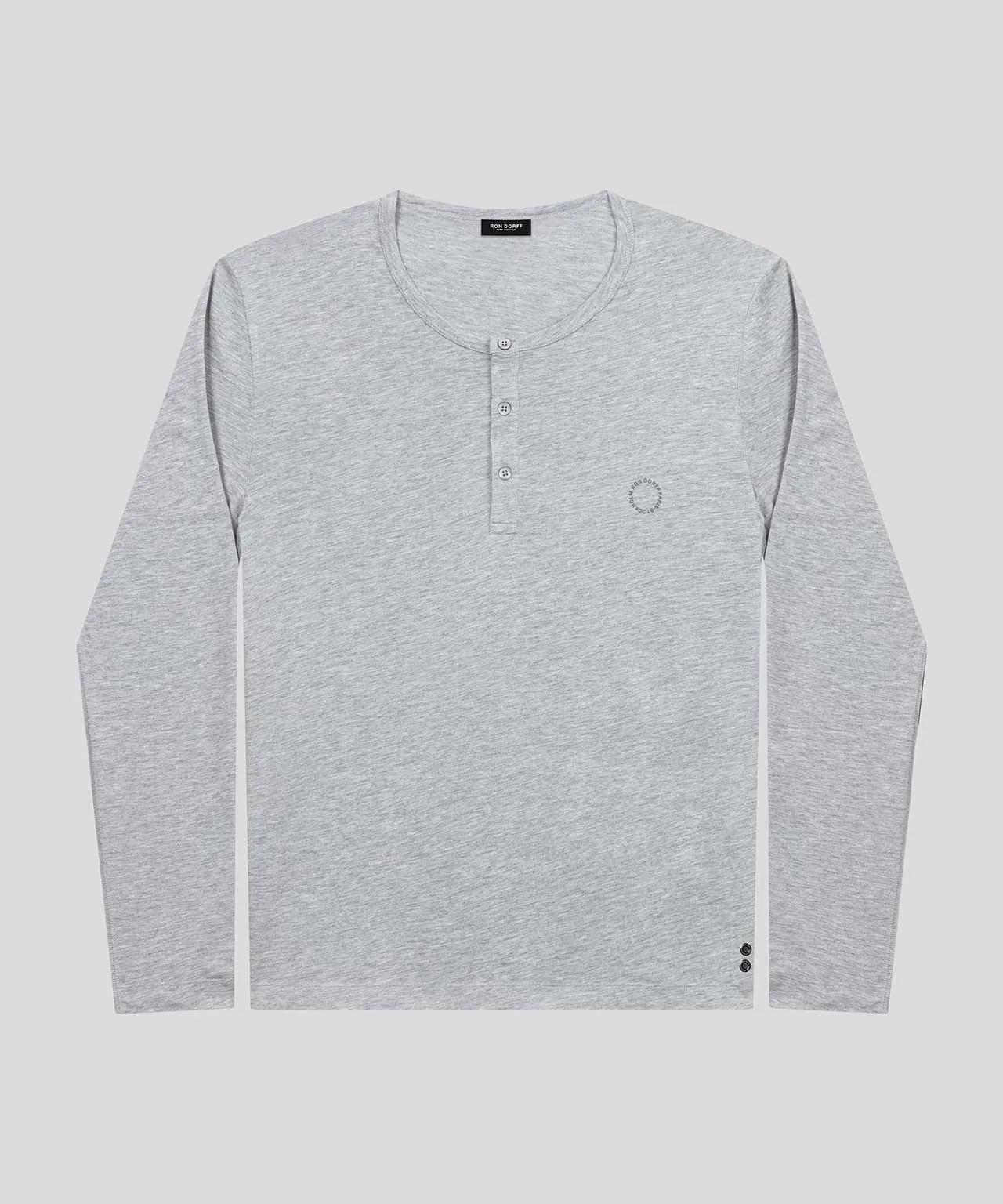 Long-Sleeved Henley: Heather Grey