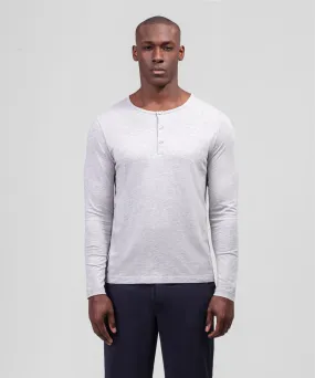 Long-Sleeved Henley: Heather Grey