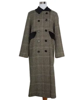 Manoush Black & Brown Plaid Wool Coat sz 4