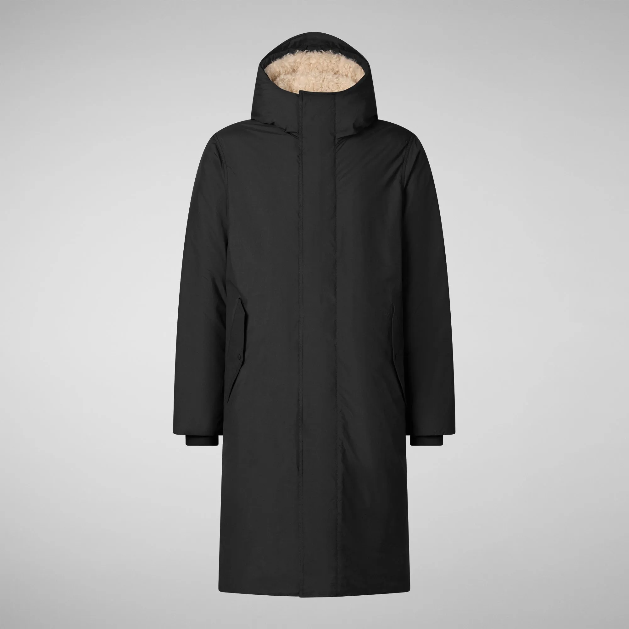 Man's hooded parka Killian in black