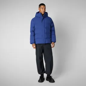 Man's hooded parka Leland in eclipse blue