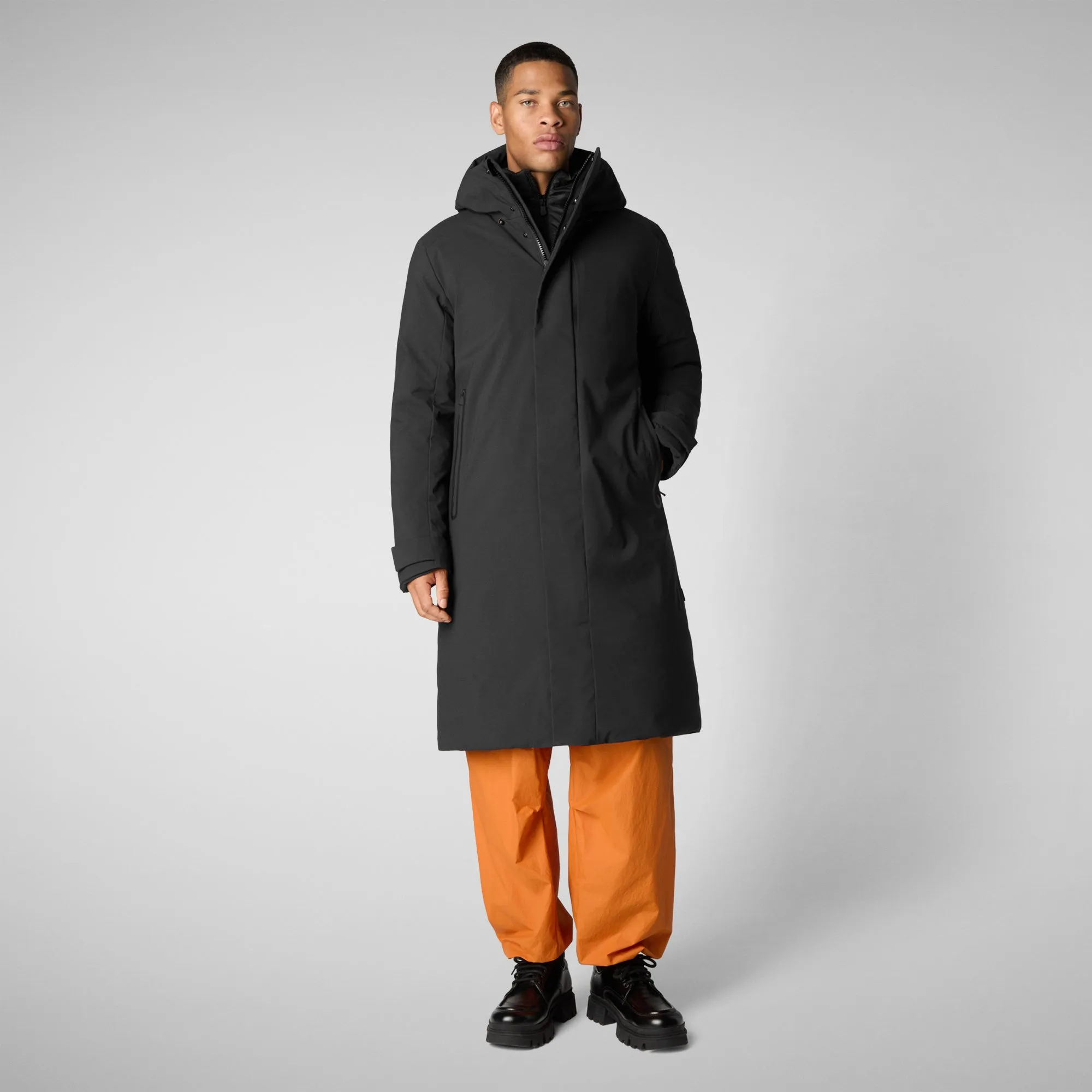 Mens Black Hooded Parka Roderick - Stylish and Warm Winter Jacket