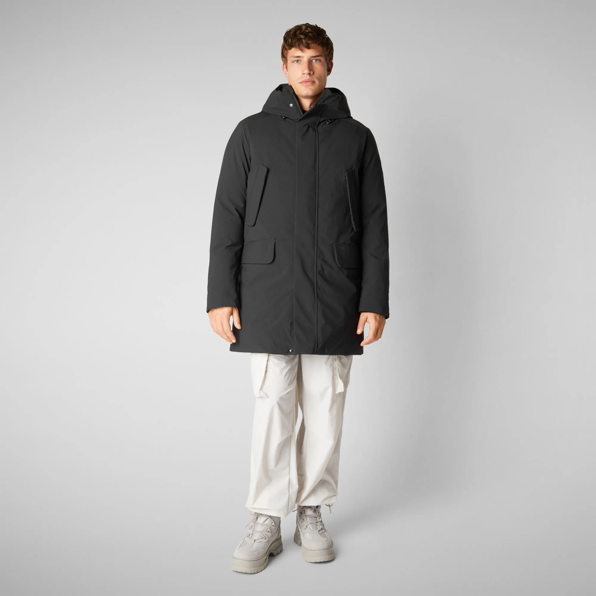 Man's hooded parka Wilson in black