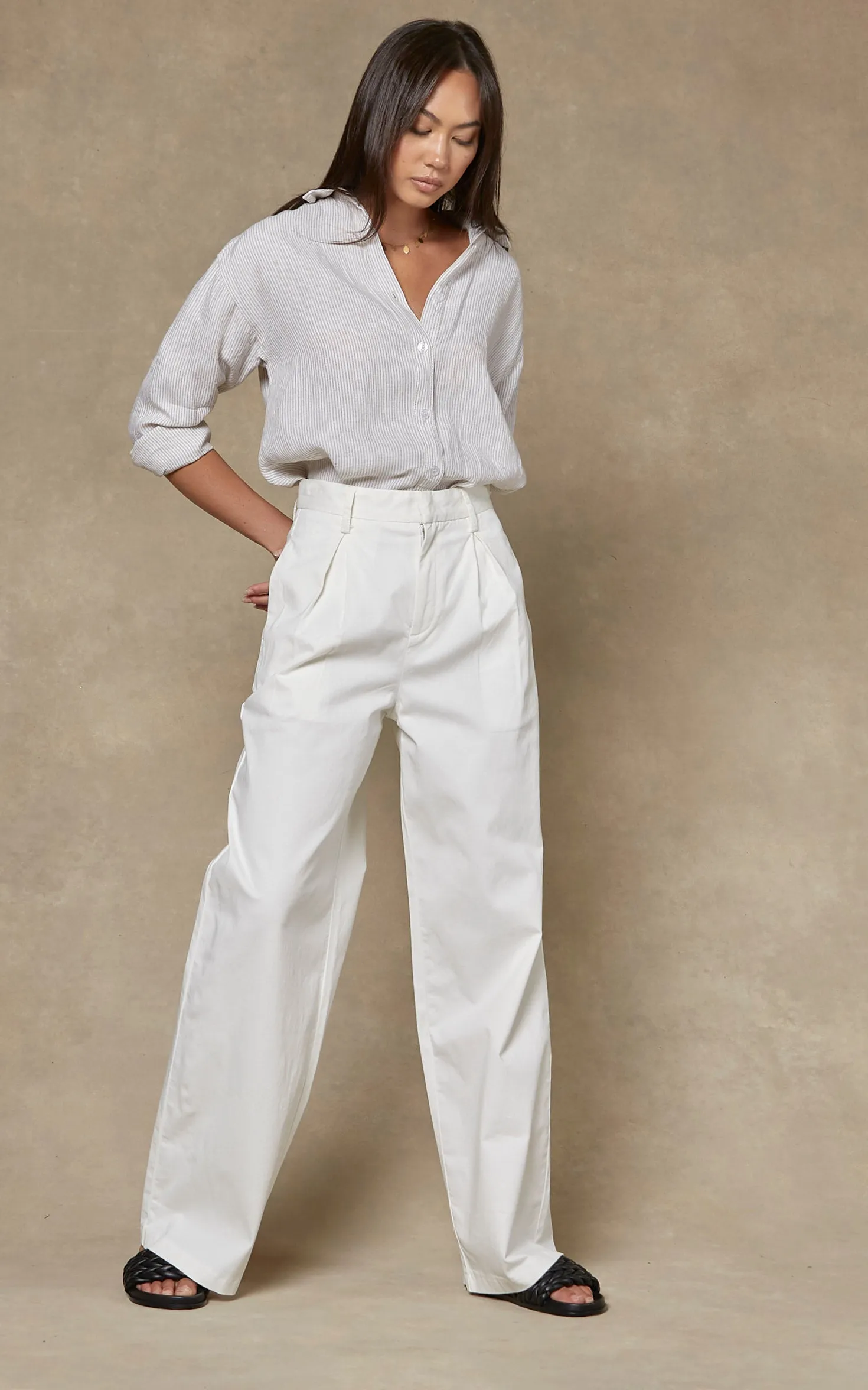 Maya Ivory Wide Leg Pants