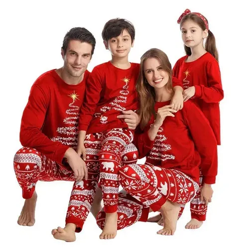 Merry Christmas Family Matching Outfits Pajamas Set Present Dad Mom