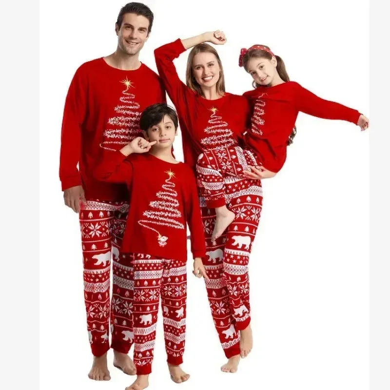 Merry Christmas Family Matching Outfits Pajamas Set Present Dad Mom