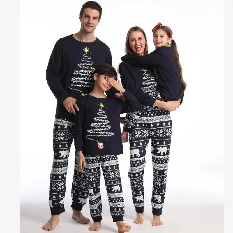 Merry Christmas Family Matching Outfits Pajamas Set Present Dad Mom