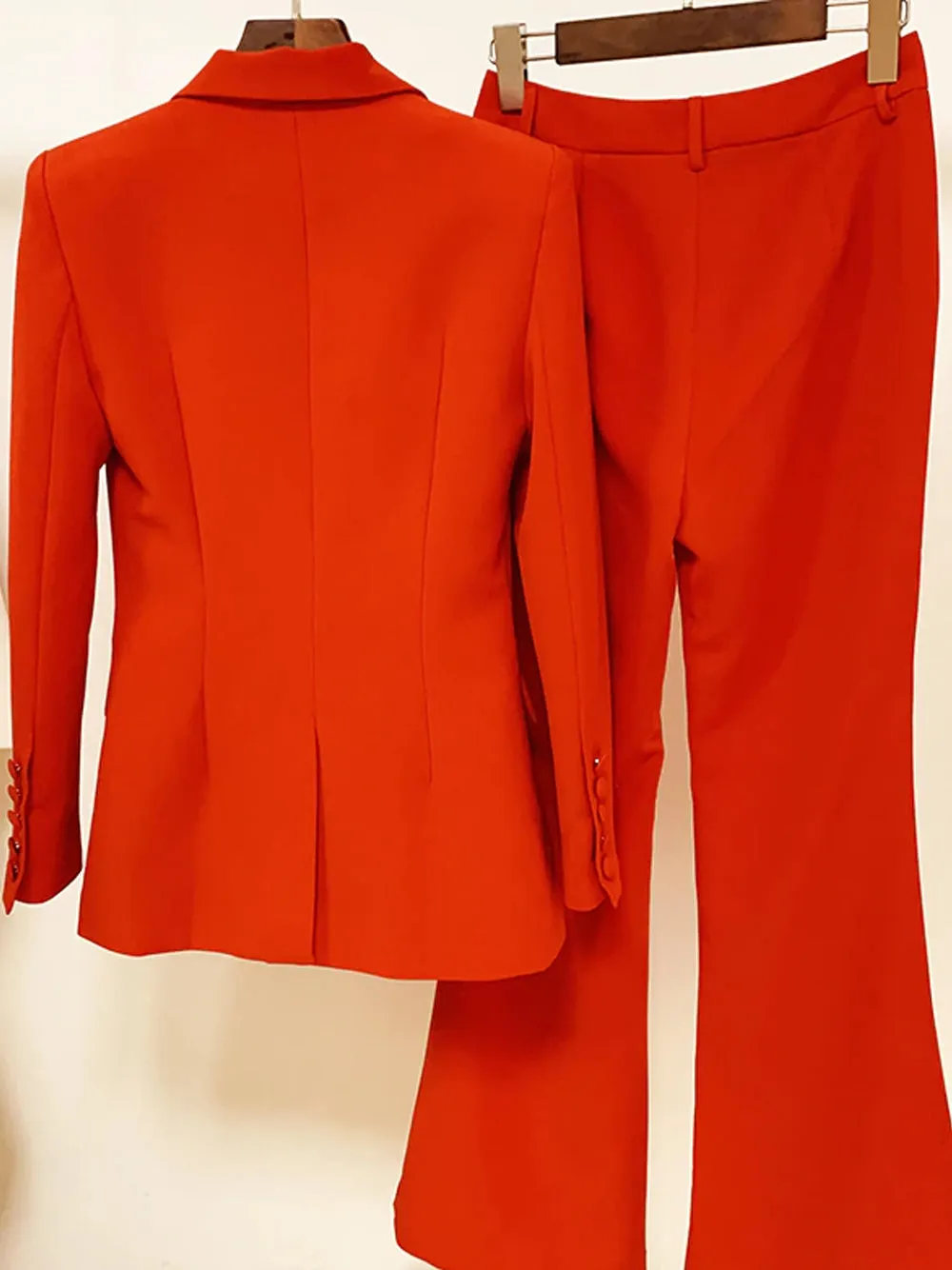 NAOMA Blazer & Flared Pants Set in Red