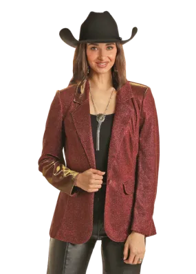 Panhandle Slim® Women's Burgundy Rock N Roll Cowgirl Iridescent Blazer