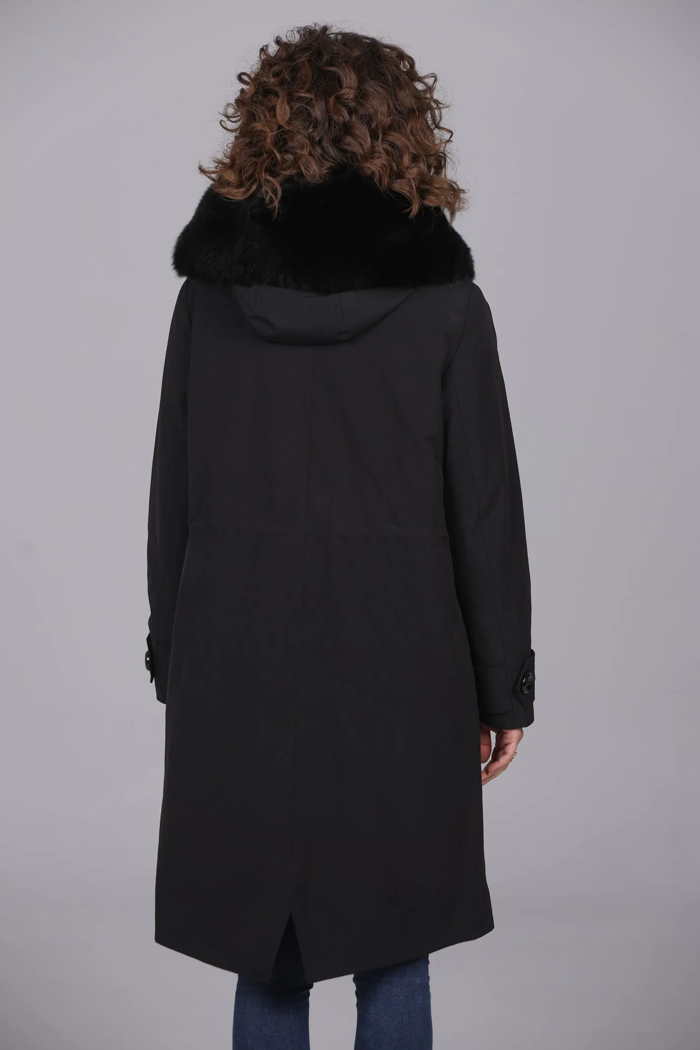 Parka in cotone tecnico  impermeabile X-long black