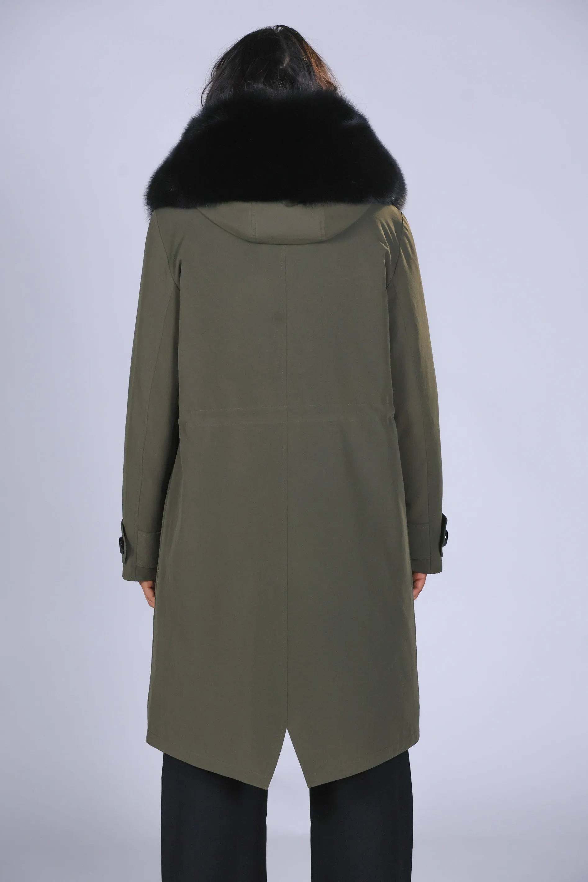 Parka in cotone tecnico  impermeabile X-long black