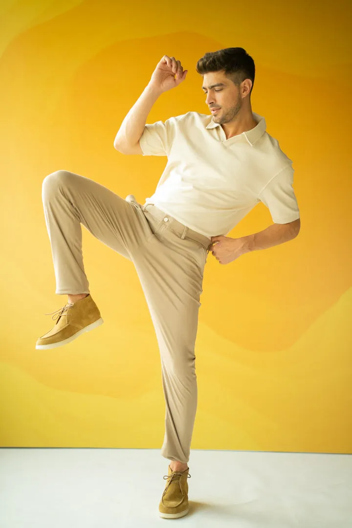 Peanut Brown Power-Stretch Pants