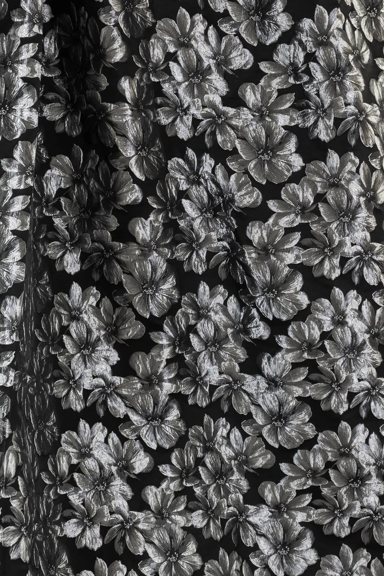 Pewter Dogwood Jacquard Woven