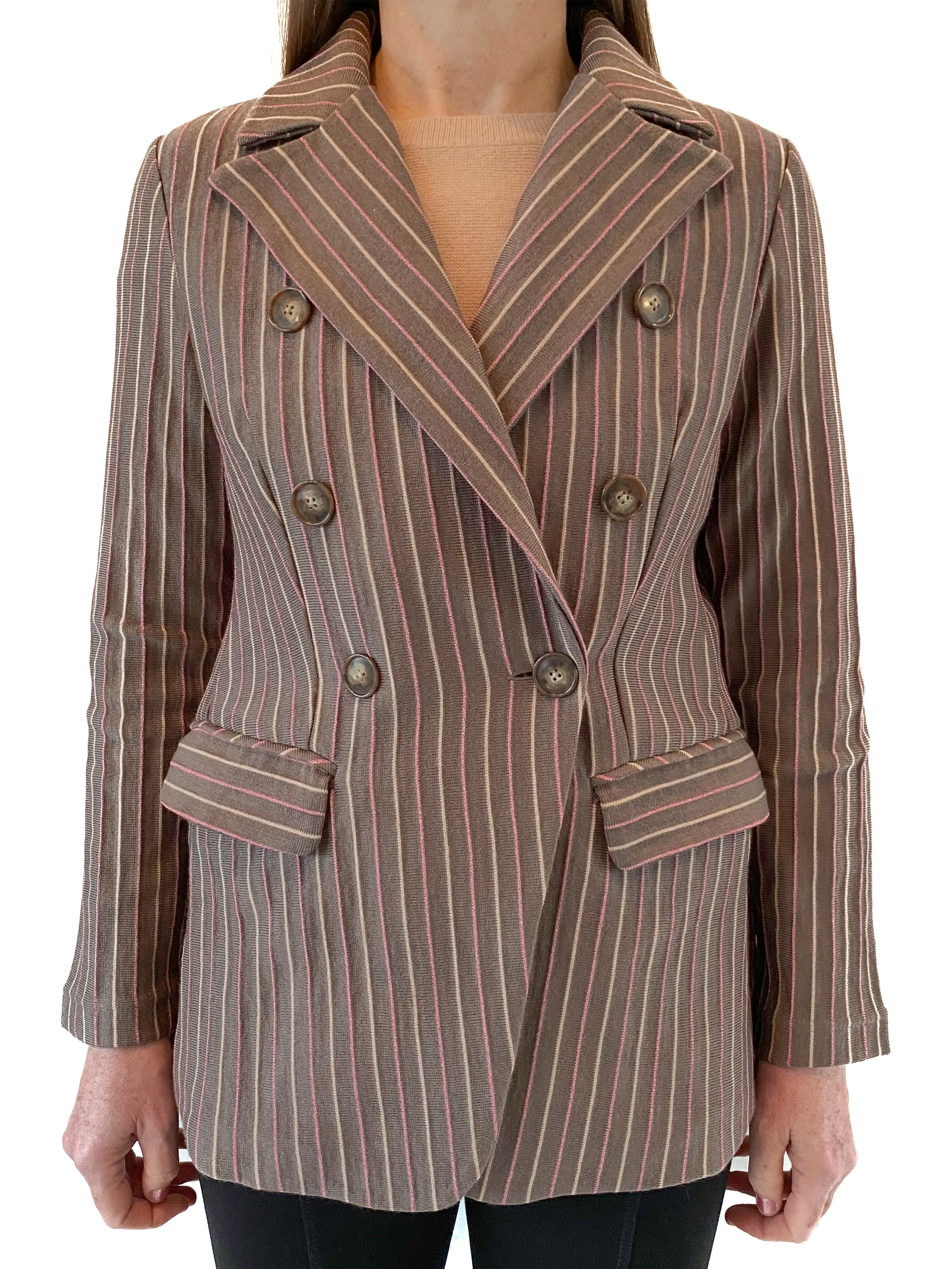 Pinstripe Double Breasted Blazer