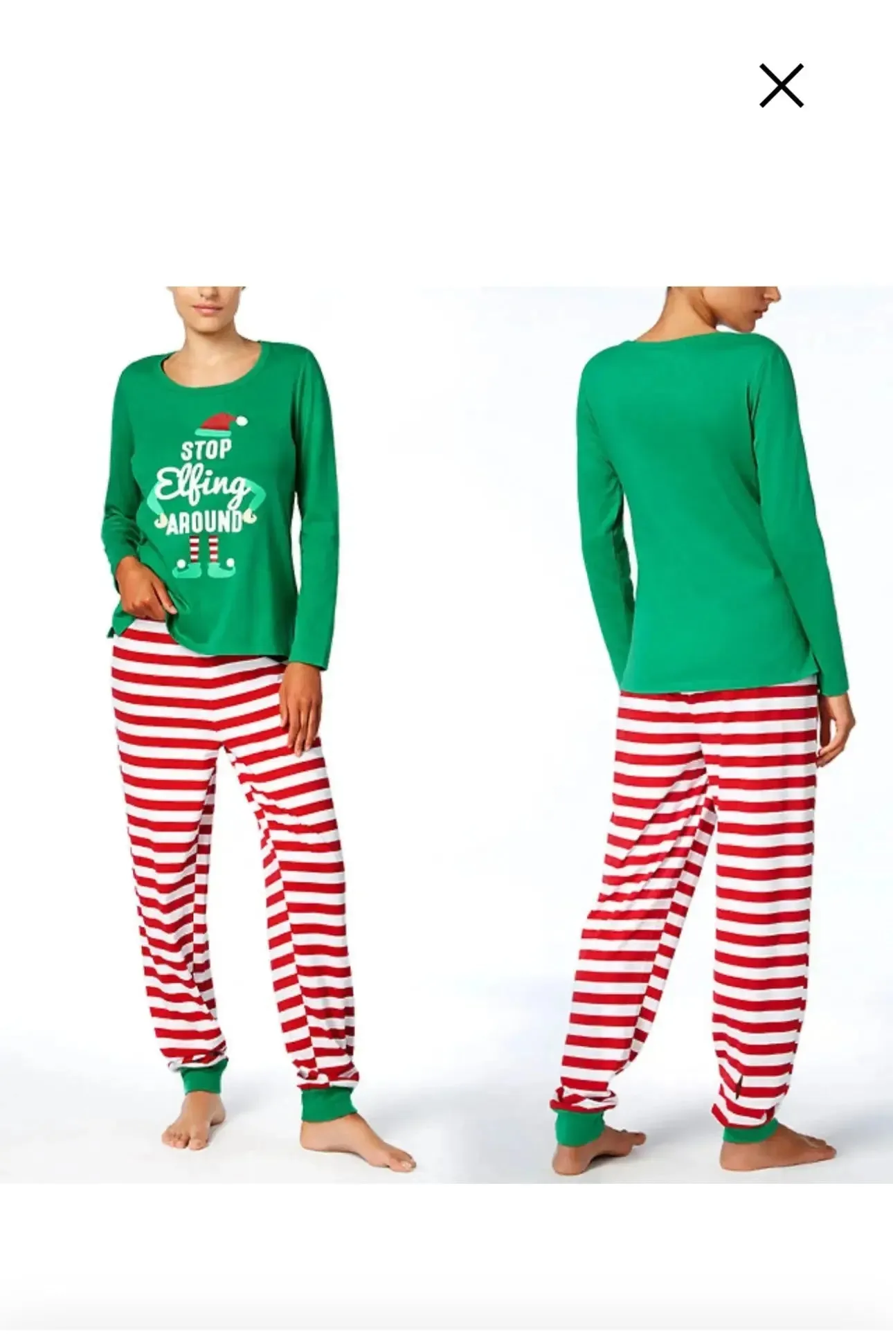 (PRE ORDER) MUM STOP Elfing AROUND Green Family Christmas Pajamas Sets Adult Ladies Christmas Grinch sleepwear