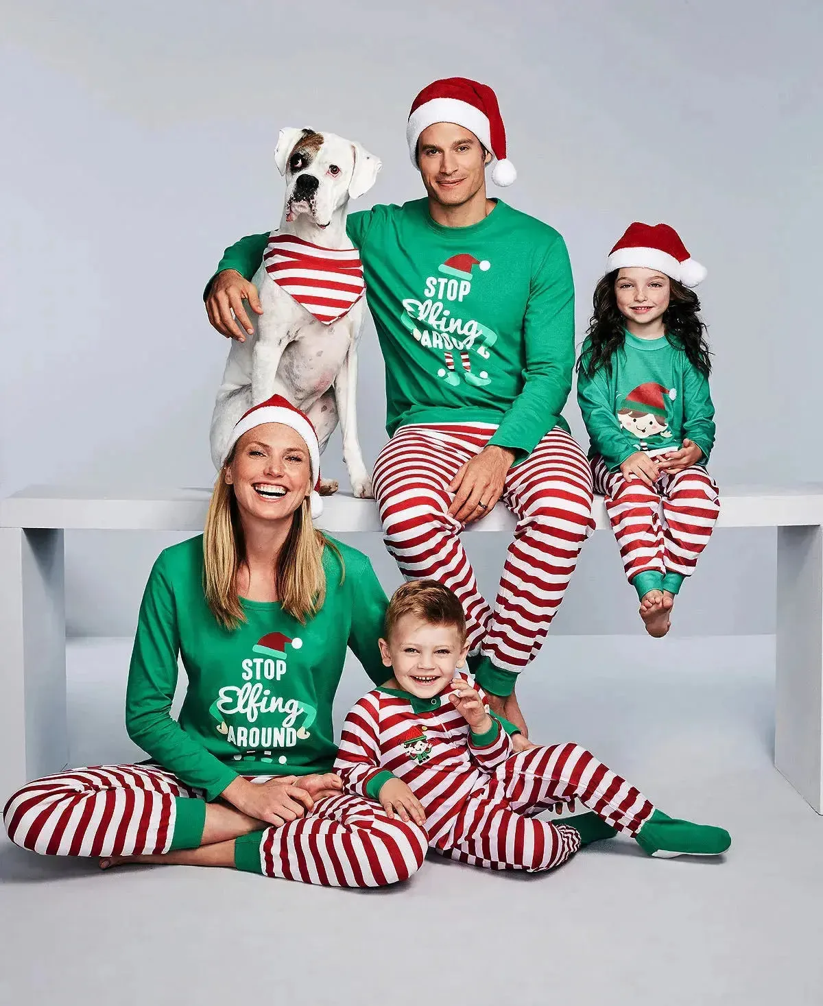 (PRE ORDER) MUM STOP Elfing AROUND Green Family Christmas Pajamas Sets Adult Ladies Christmas Grinch sleepwear