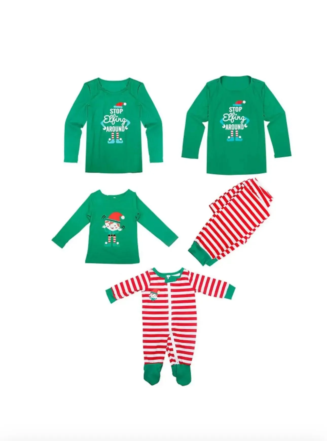 (PRE ORDER) MUM STOP Elfing AROUND Green Family Christmas Pajamas Sets Adult Ladies Christmas Grinch sleepwear