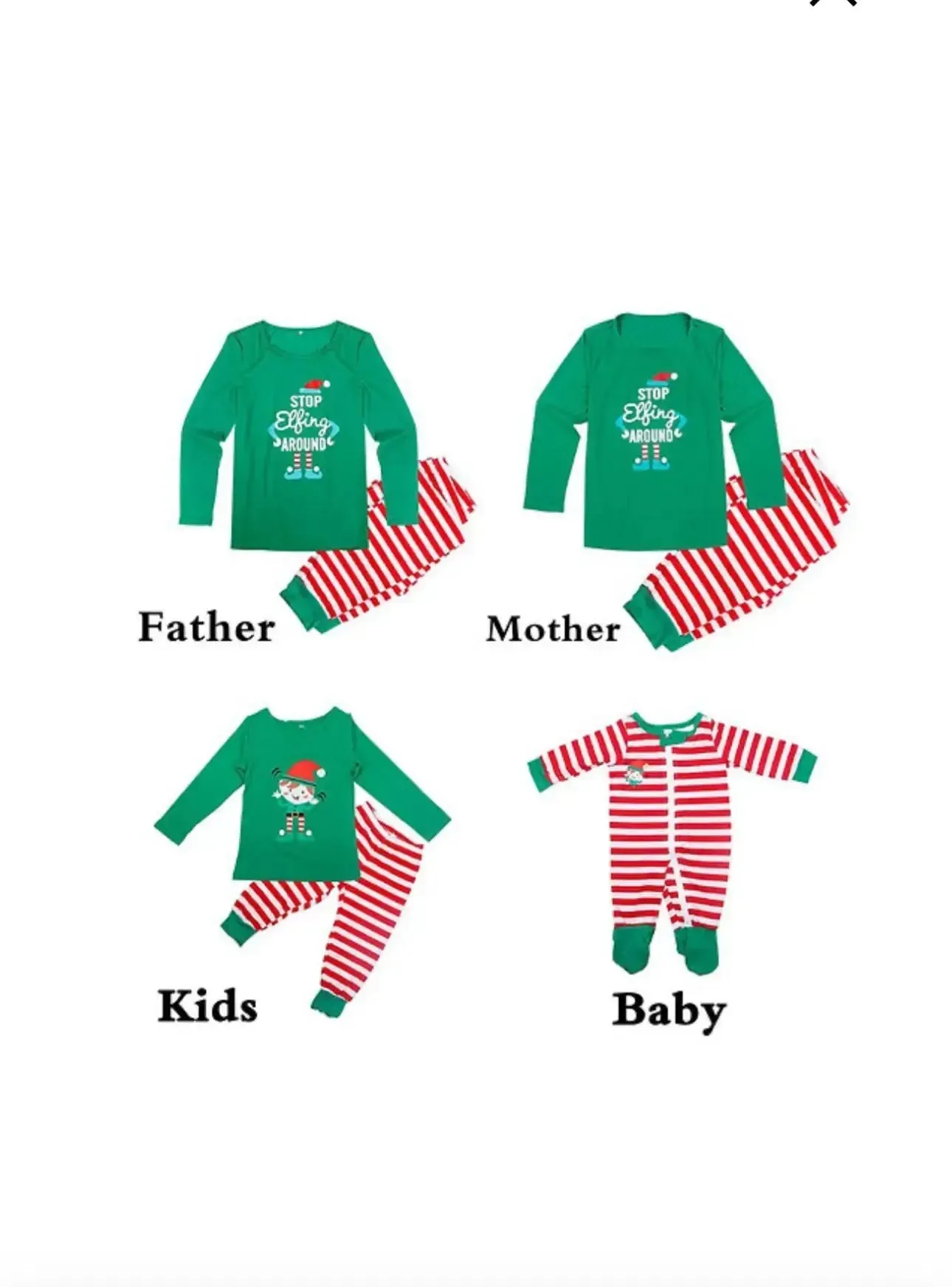 (PRE ORDER) MUM STOP Elfing AROUND Green Family Christmas Pajamas Sets Adult Ladies Christmas Grinch sleepwear