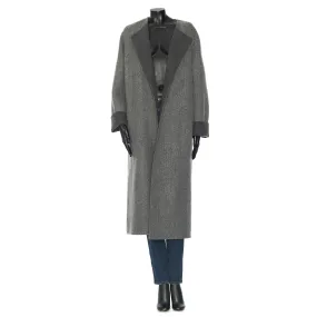 Pure Collar Coat In Gray Double Face Cashmere