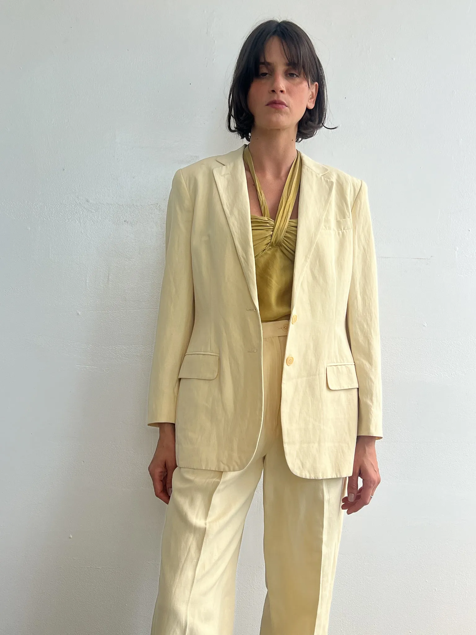 Ralph Lauren Butter Cream Silk Suit (M)