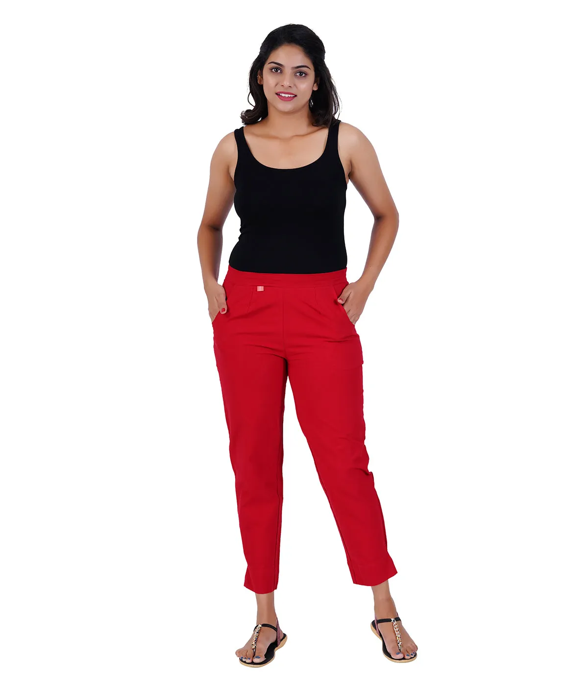 RED COTTON PANTS