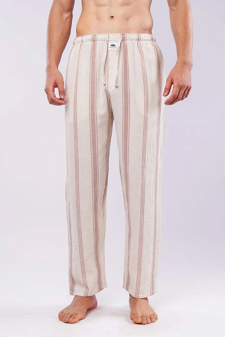 Striped Woven Pajamas - Off White