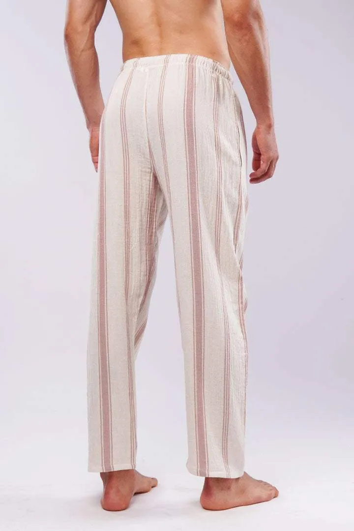 Striped Woven Pajamas - Off White