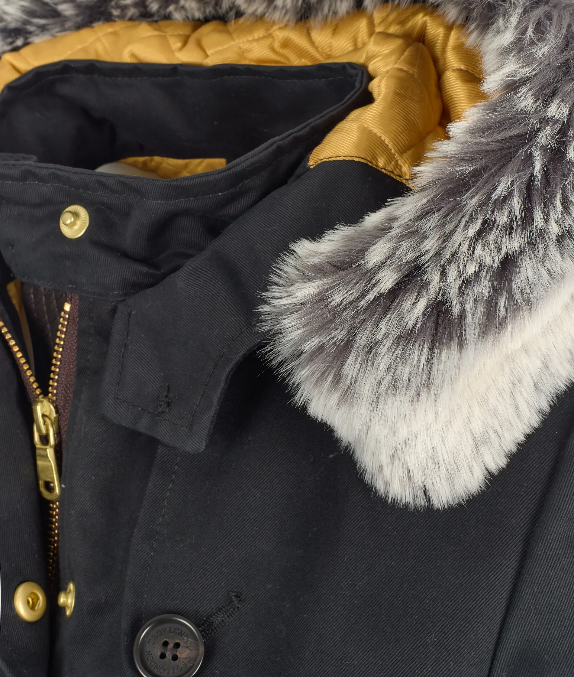 TROY Parka in Black - Faux Fur