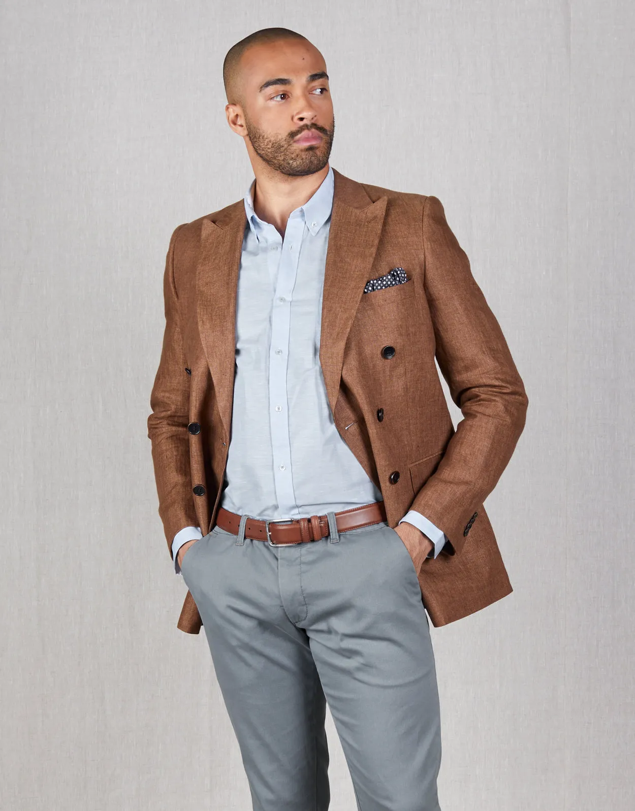 Whetu Tobacco Brown Linen Blazer