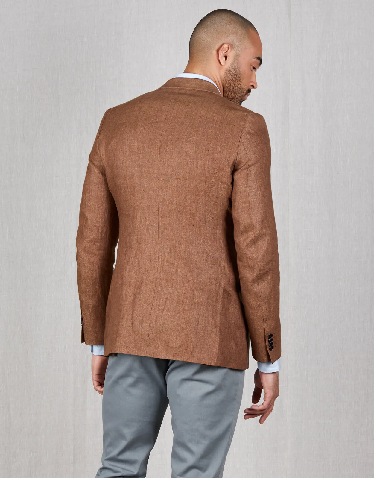 Whetu Tobacco Brown Linen Blazer