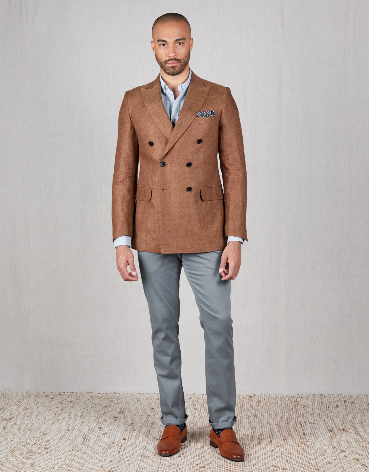 Whetu Tobacco Brown Linen Blazer