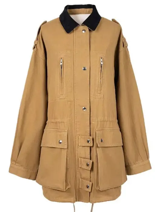 Women's Cotton Twill Drawstring Parka Jacket