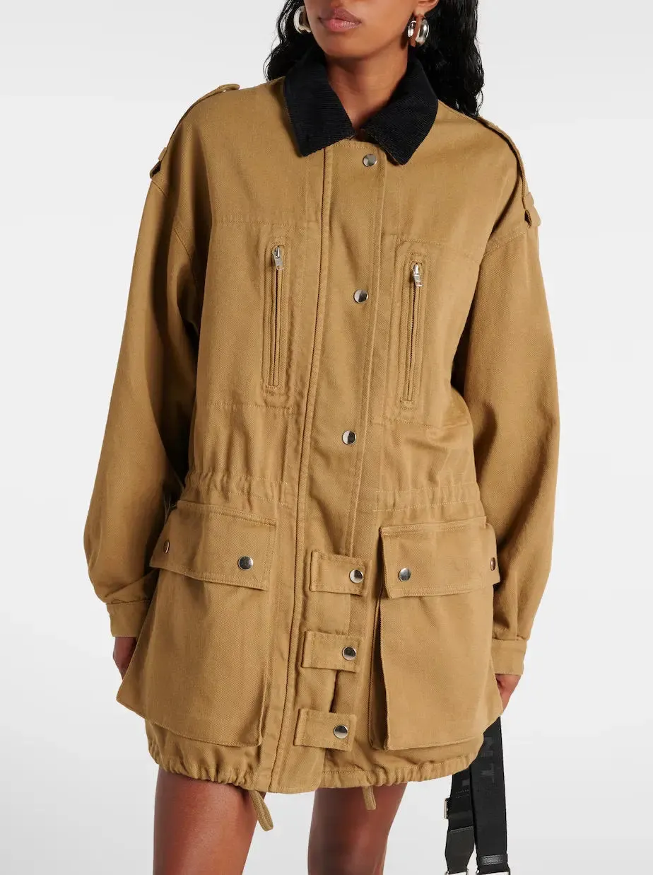 Women's Cotton Twill Drawstring Parka Jacket