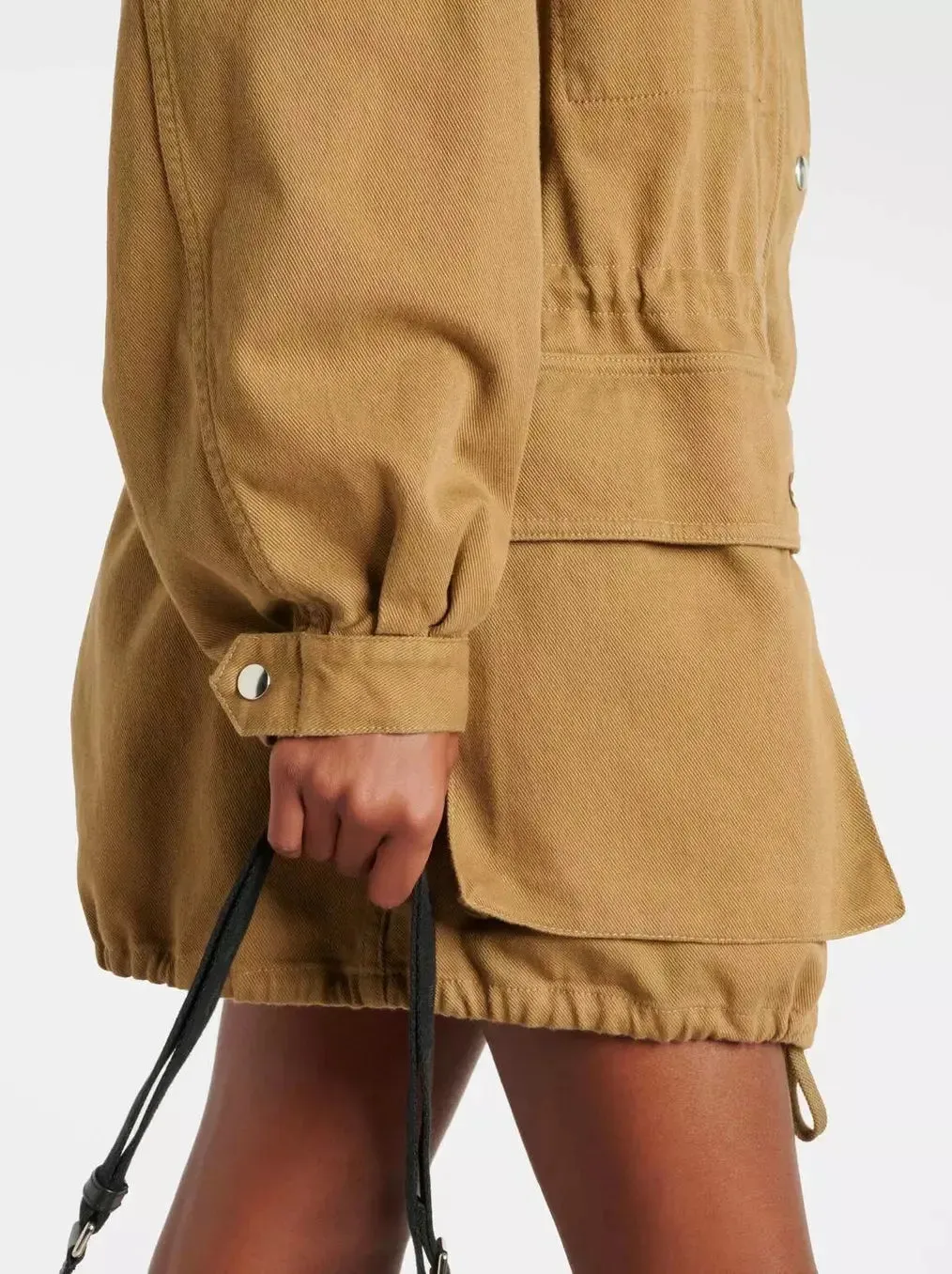 Women's Cotton Twill Drawstring Parka Jacket