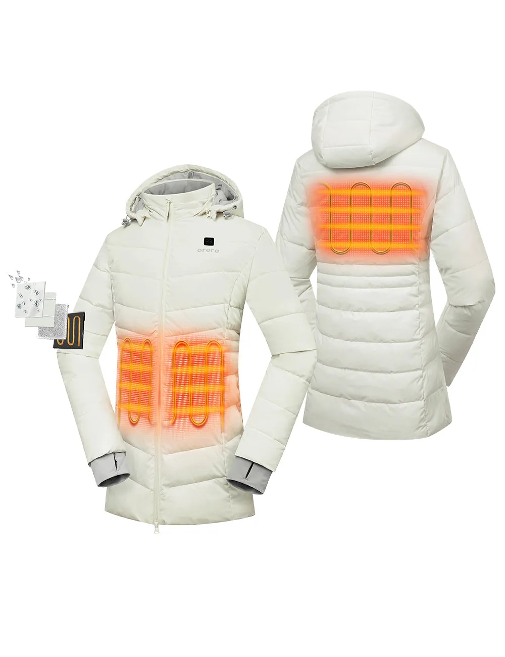 Women's Heated Puffer Parka Jacket (Apprel Only)