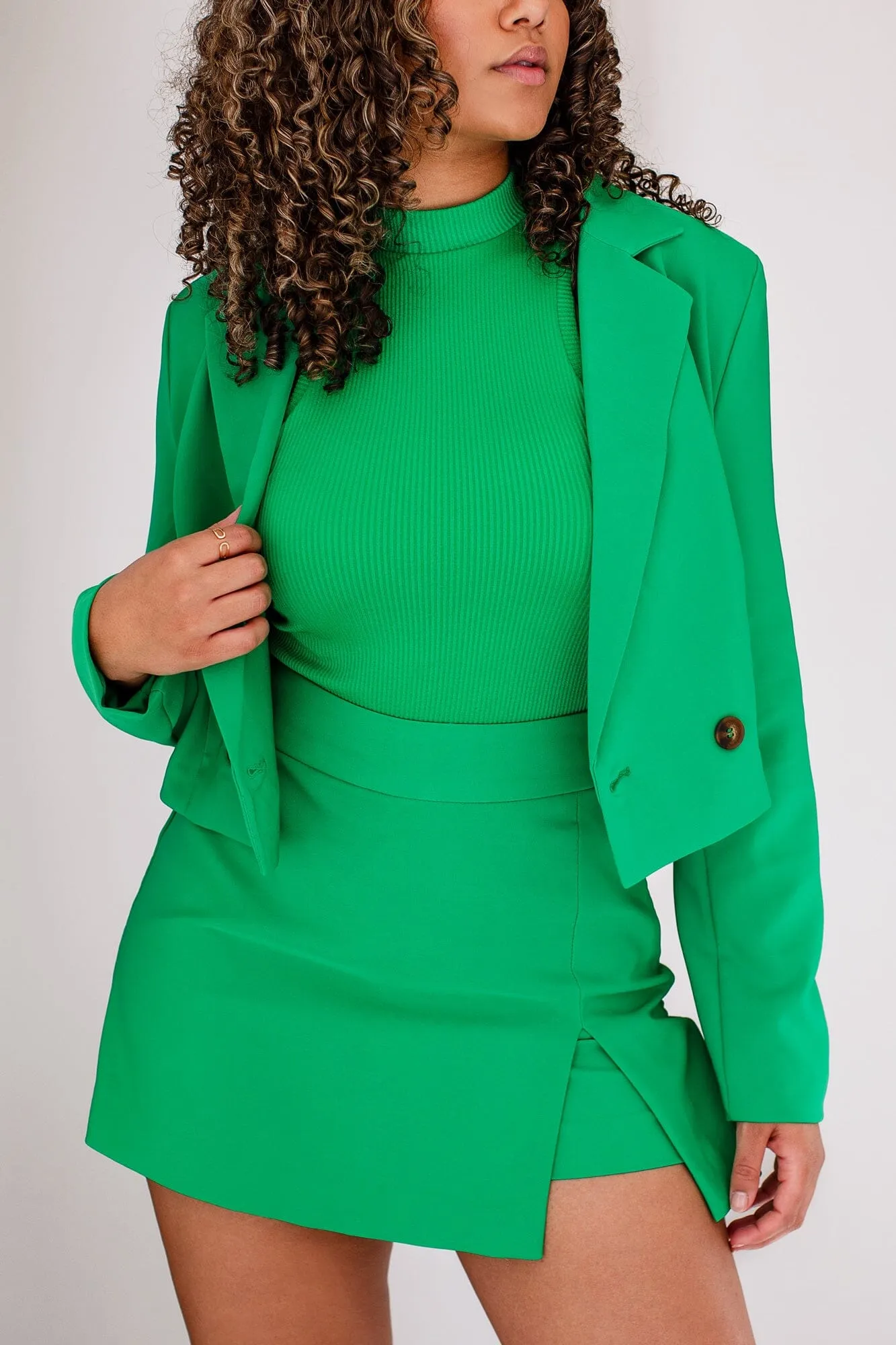 Wren Kelly Green Crop Blazer